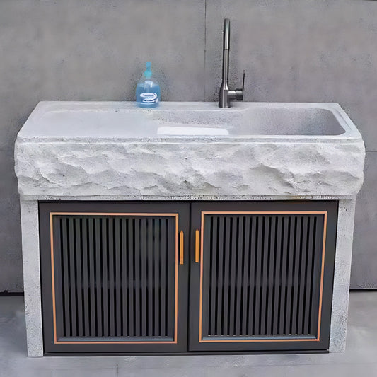 Aihm-Lon Outdoor Storage Cabinets with Black Doors 43.30"-59.05"