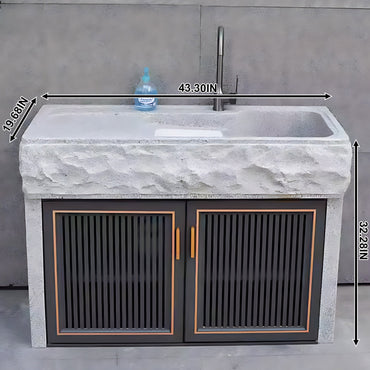 Aihm-Lon Outdoor Storage Cabinets with Black Doors 43.30"-59.05"