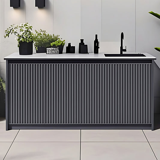 Aihm-Lon Outdoor Storage Cabinets with Stainless Steel Sink 55.11"-78.74"