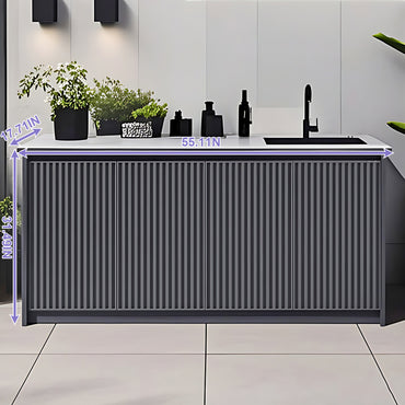 Aihm-Lon Outdoor Storage Cabinets with Stainless Steel Sink 55.11"-78.74"