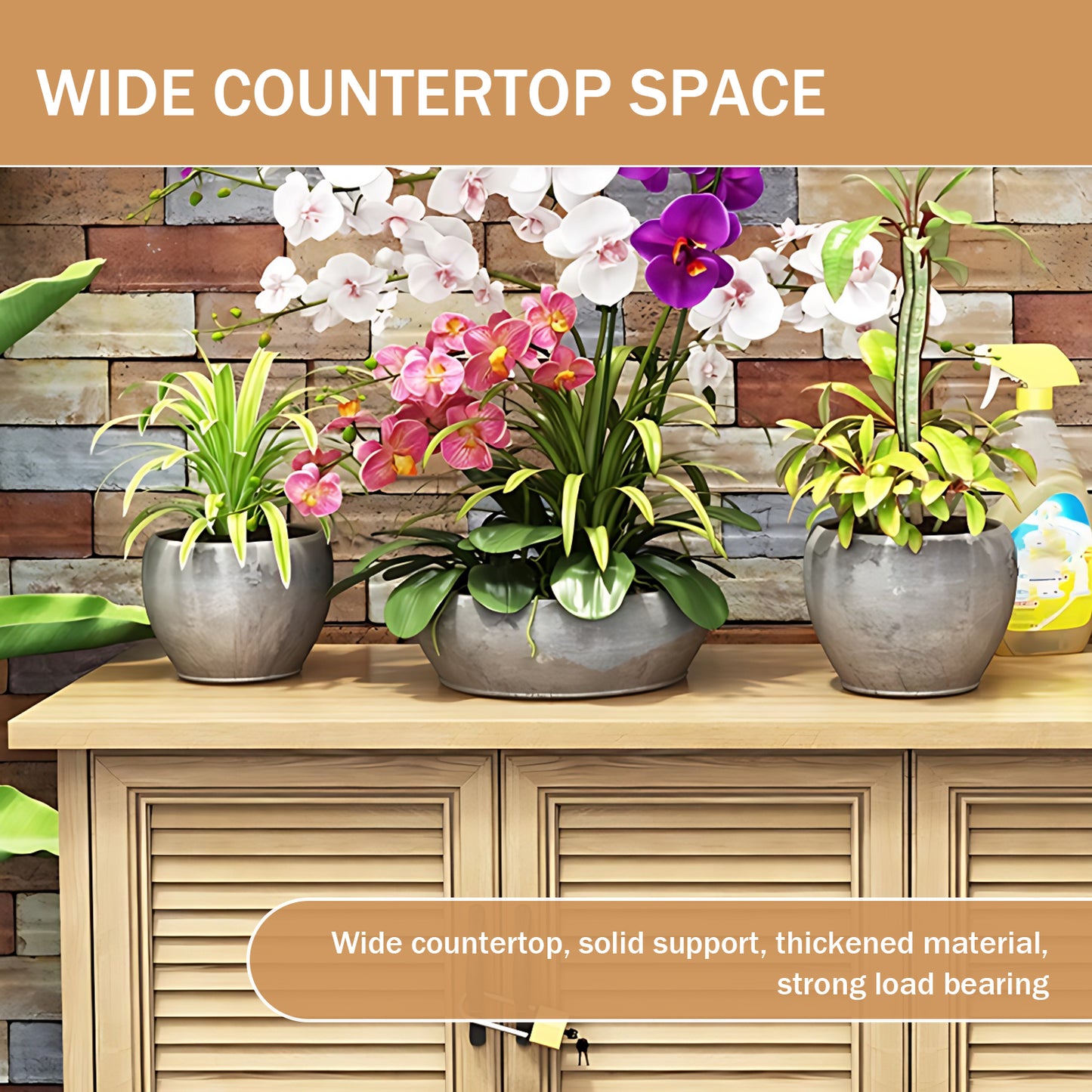 Aihm-Lon Outdoor Kitchen Cabinet with Lock and Sink 59.05"