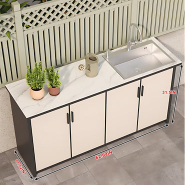 Aihm-Lon Outdoor Kitchen Cabinets with Sink Cabinet Storage 62.99"