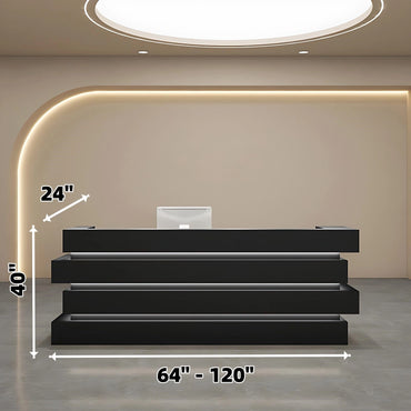 Aihm-Lon Reception Desk with Hidden Lighting for Office and Checkout Areas 64"-120"
