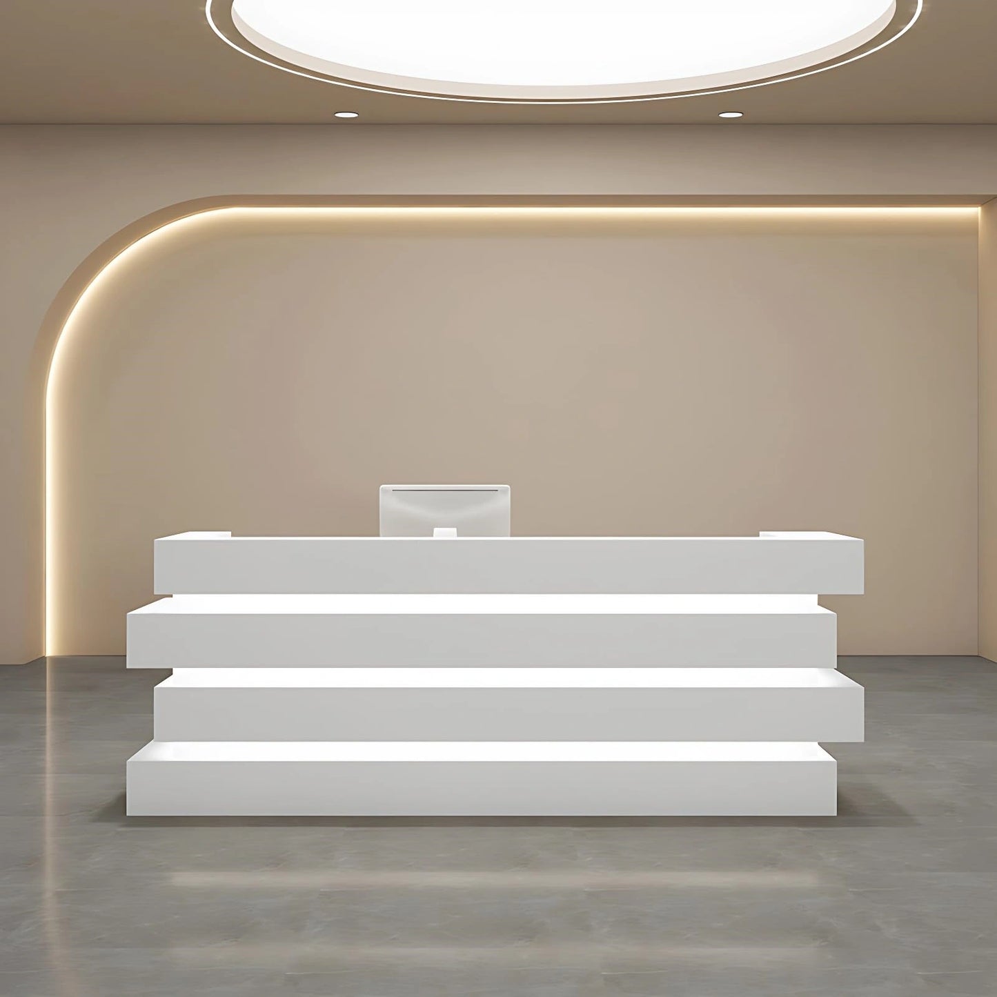 Aihm-Lon Reception Desk with Hidden Lighting for Office and Checkout Areas 64"-120"