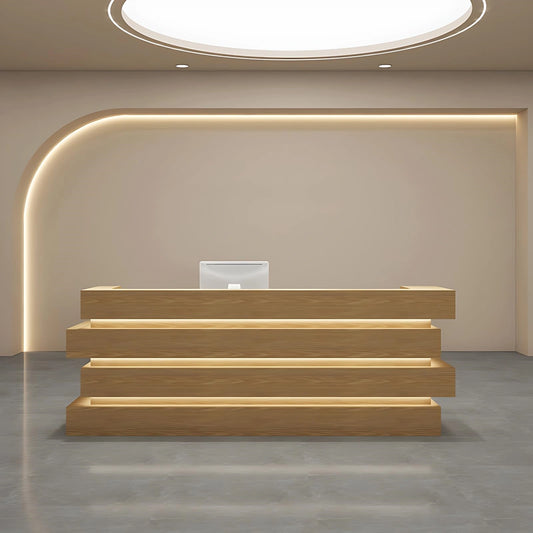 Aihm-Lon Reception Desk with Hidden Lighting for Office and Checkout Areas 64"-120"
