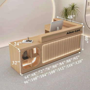 Aihm-Lon Office Reception Desk L-Shaped with Light 64"-120"
