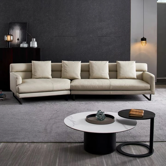 Aihm-Lon Minimalist Sofa Set with Small Corner with Coffee Table 139"
