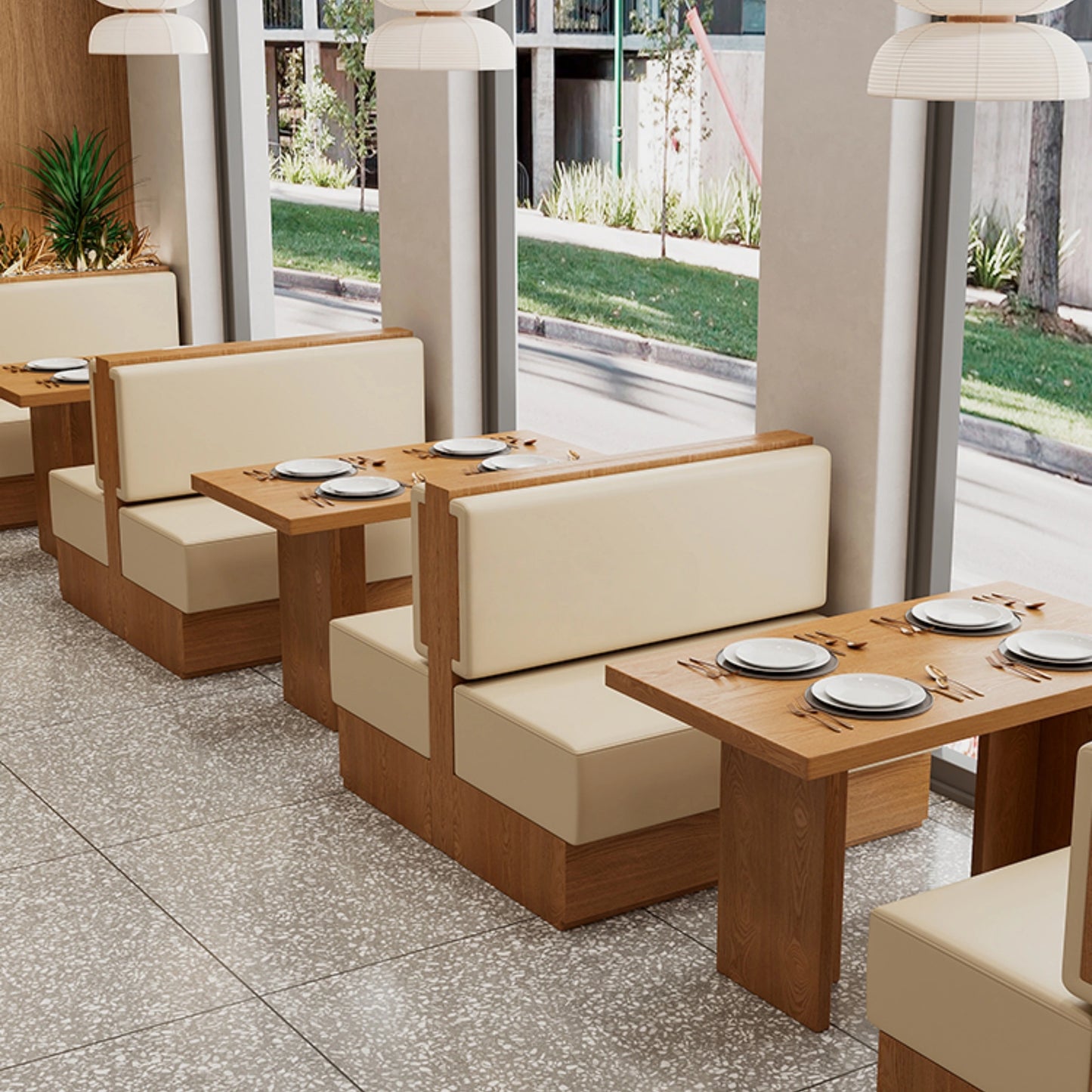 Aihm-Lon Semi-circular Booth Sofa Set Custom Size Restaurant for Commercial Use 22.4"-47"