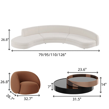 Aihm-Lon Sofa Set with Table and Chair for Commercial Reception 79"-126"
