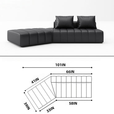 Aihm-Lon Leather Sofa Set with Coffee Table 101"-134"