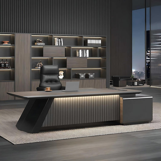 Aihm-Lon Executive Desk with Modern Unique Design 70.86"-125.98"