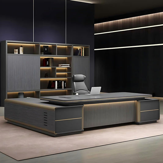 Aihm-Lon Spacious Executive Desk with Drawers 78.7"-141.7"