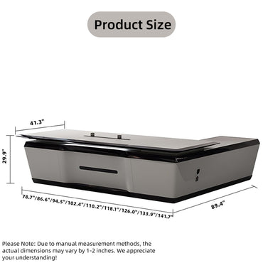Aihm-Lon Futuristic Executive Desk with Simulated Floating Design 78.7"-141.7"