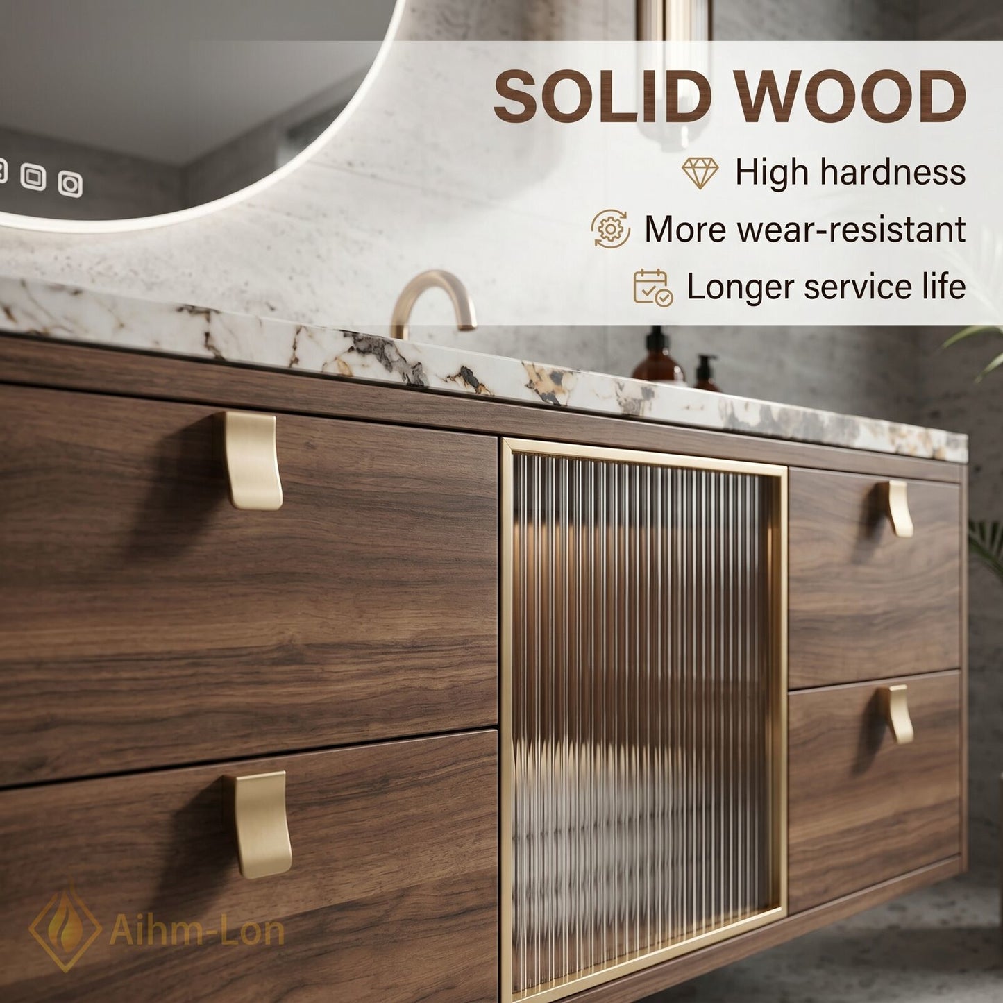 78''-96'' Double Bathroom Vanity with Sink Floating Wall-Mounted Wall-Mount Stone-Top Elegant Vanities