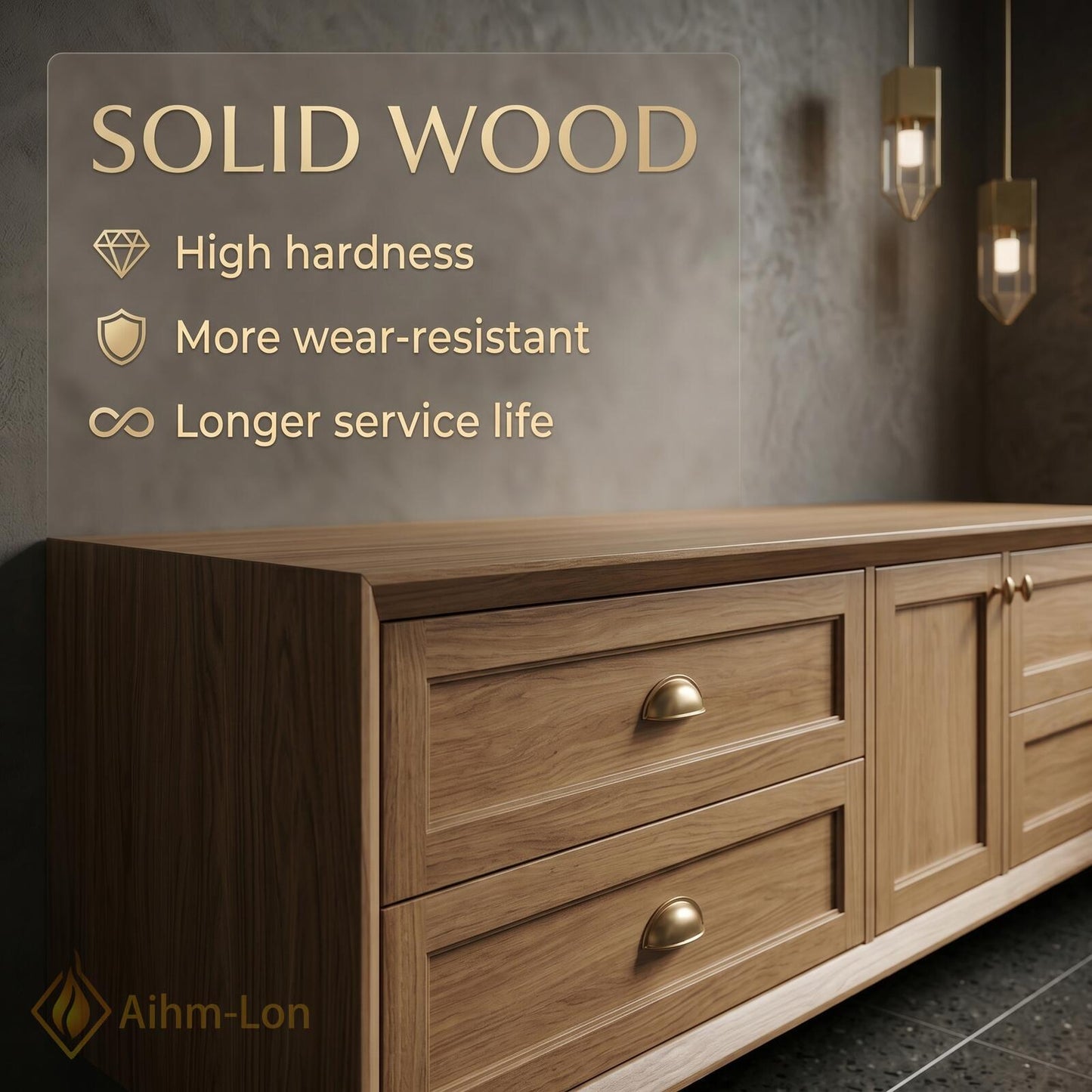 60''-96'' Double Bathroom Vanity with Sink Warm-Oak Modern Floating Doors Finish