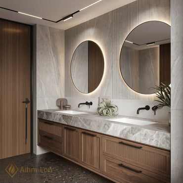 70''-96'' Double Bathroom Vanity with Sink Floating Wall-Mounted Wall-Mount Marble Textured Countertop