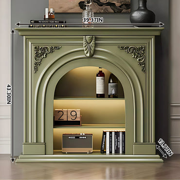 Aihm-Lon Green Decorative Fireplace with Cabinets 39.37"-59.05"