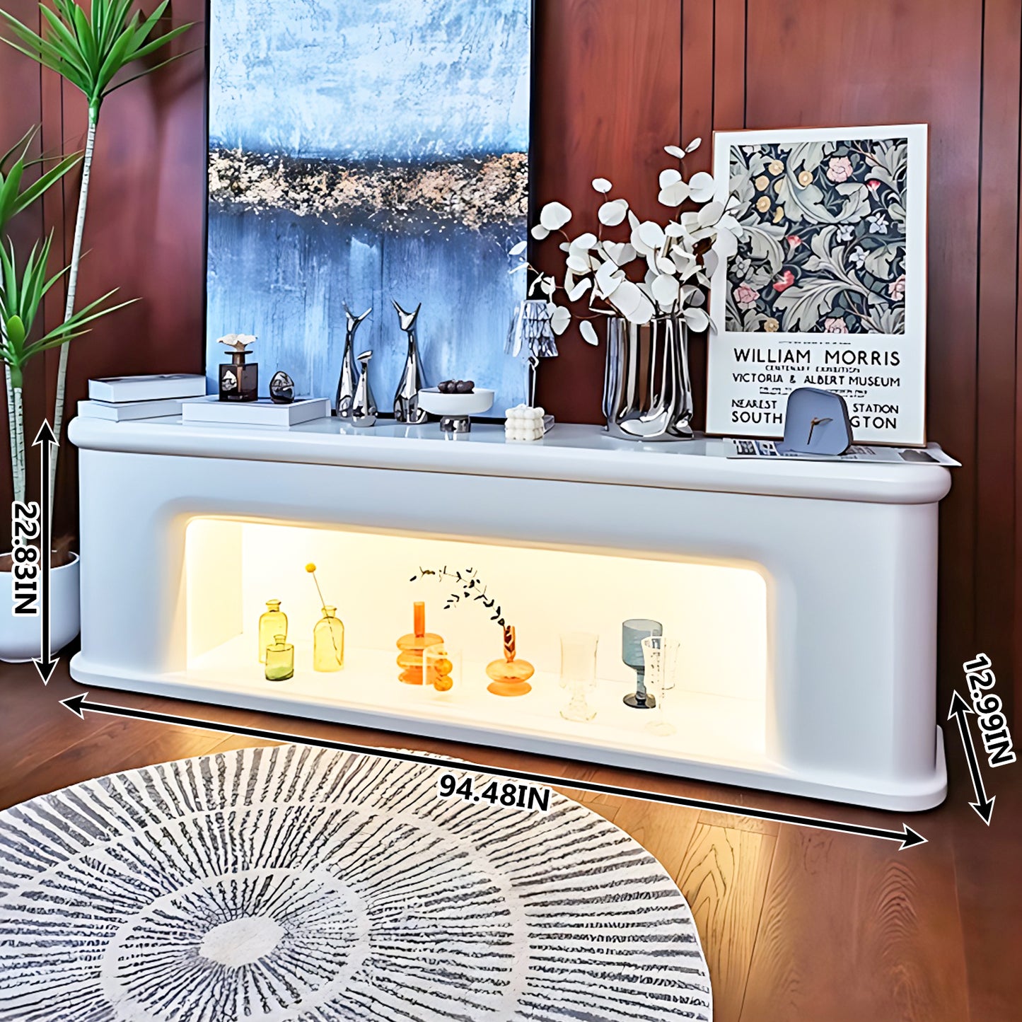 Aihm-Lon Electric Fireplace Modern TV Stands with Storage 70.86"