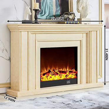 Aihm-Lon Electric Fireplace with LED Lights Remote Control 59.05"