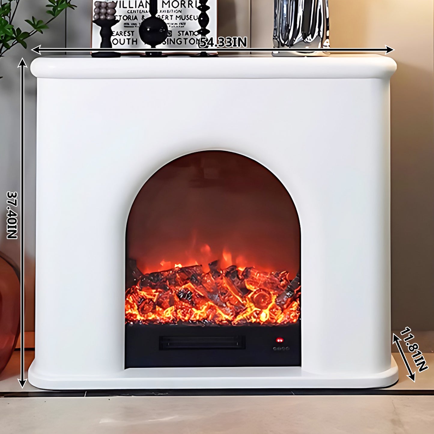 Aihm-Lon Electric Fireplace with Realistic Flame Modern Frame 43.30"