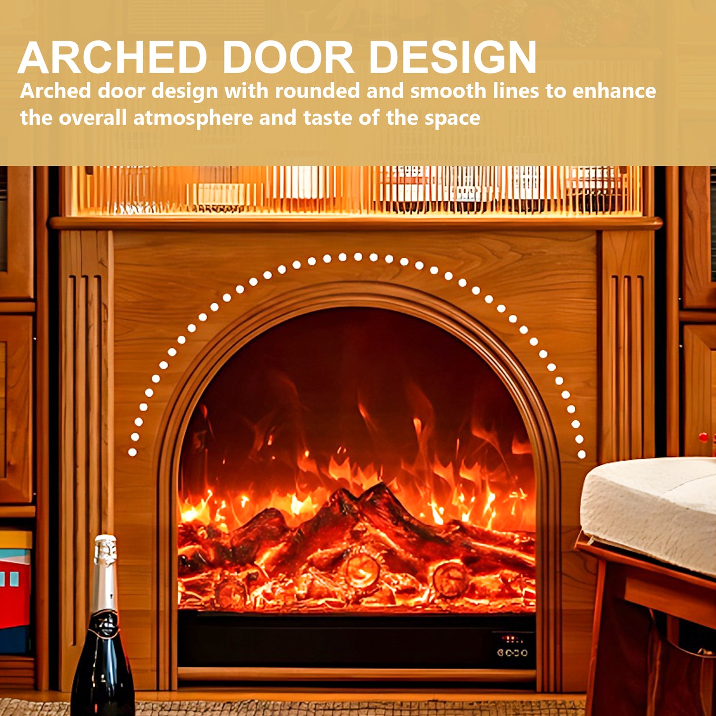 Aihm-Lon Electric Fireplace Decorative Insert and Storage Cabinet 38.58"