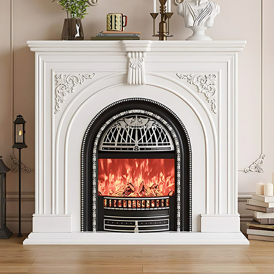 Aihm-Lon Retro White Electric Fireplace Insert 39.37"-59.05"