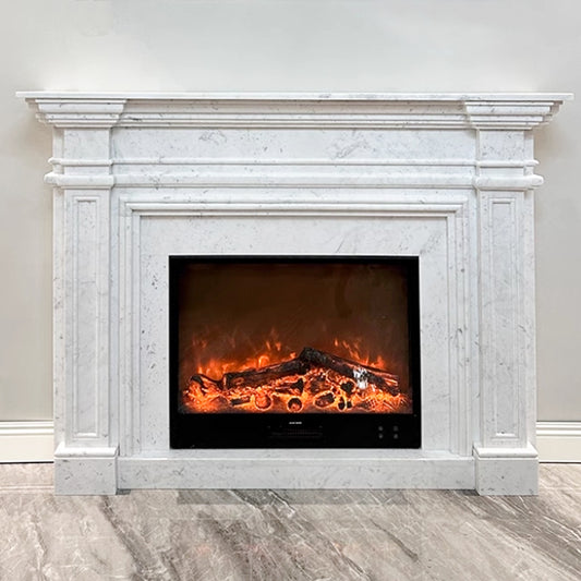Aihm-Lon White Electric Fireplace with Decorative Inserts 51.18"-62.99"