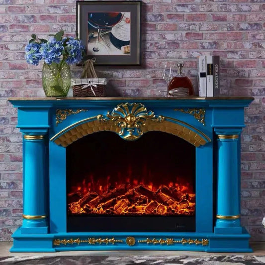 Aihm-Lon Electric Fireplace with Mantel Includes Vintage European Column 63”