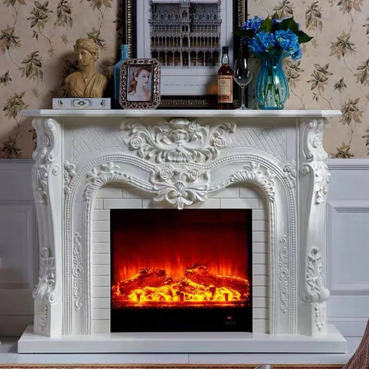 Aihm-Lon Vintage Electric Fireplace with Decorative Real Flame Inserts 59”