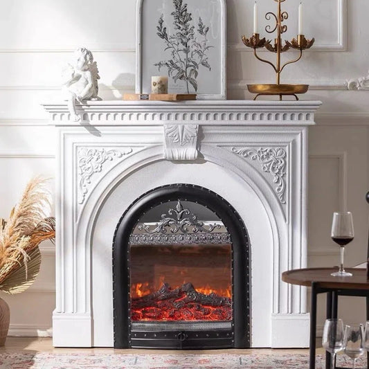 Aihm-Lon Freestanding Electric Fireplace Includes French Vintage Metal Cover 47”