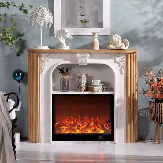 Aihm-Lon Tall Electric Fireplace Includes Rustic Vintage Carving 43”