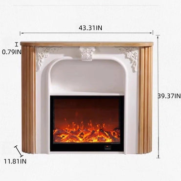 Aihm-Lon Tall Electric Fireplace Includes Rustic Vintage Carving 43”