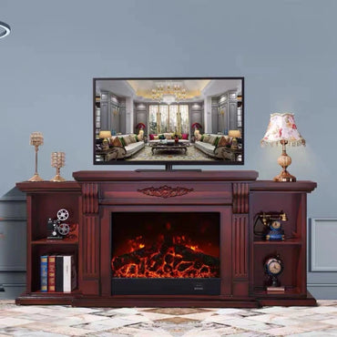 Aihm-Lon Tall Electric Fireplace Includes Open Storage Cabinet 71”