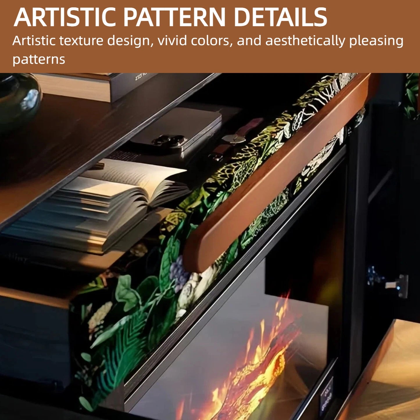 Aihm-Lon Electric Fireplace Includes Decorative Real Flame Insert 59”-71”