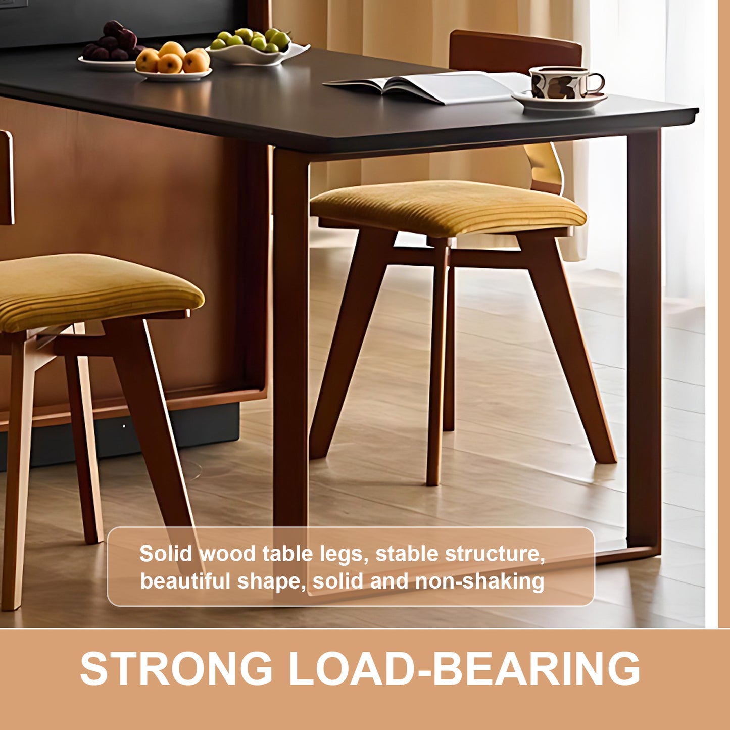 Aihm-Lon Brown Kitchen Island with Extendable Dinning Table 66.92"