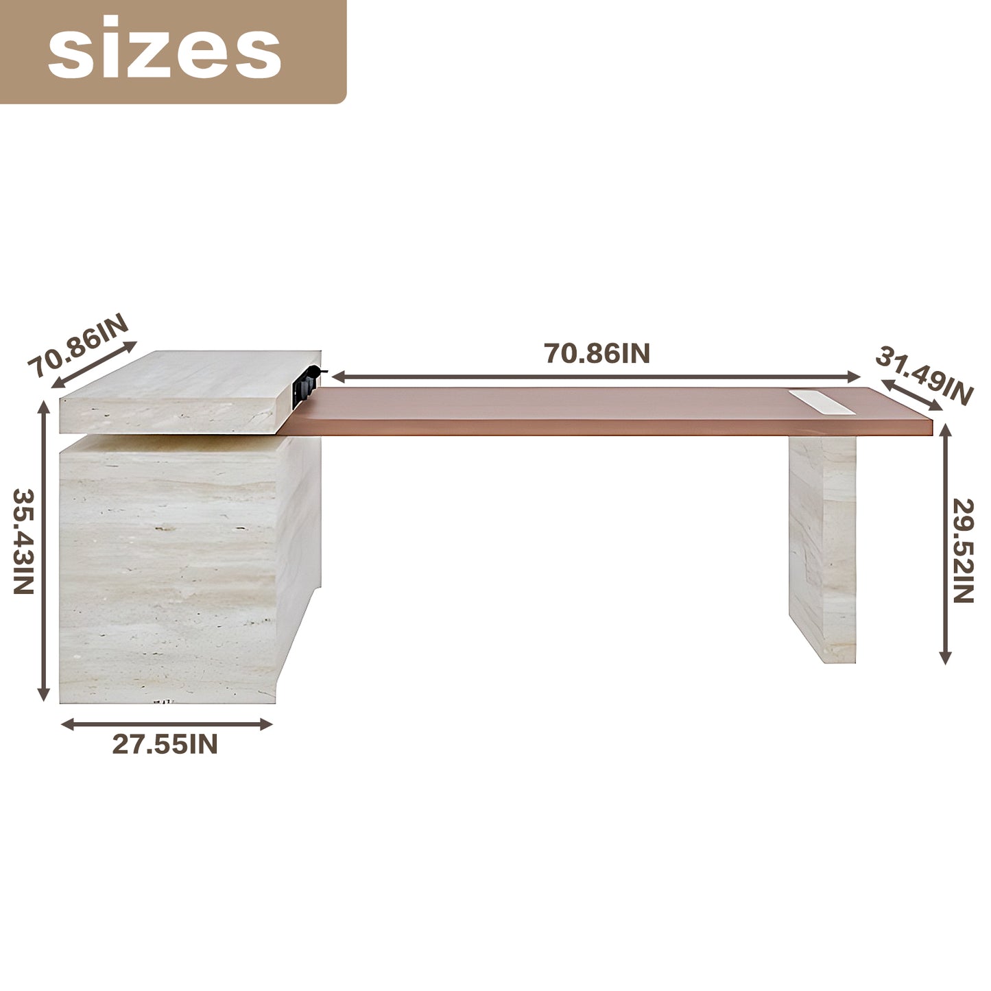 Aihm-Lon Adjustable Extendable Kitchen Island Table 47.24"-70.86"