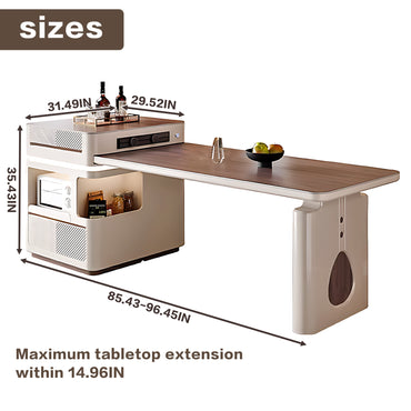 Aihm-Lon Kitchen Island with Extendable Table Open Cabinet 96.45"