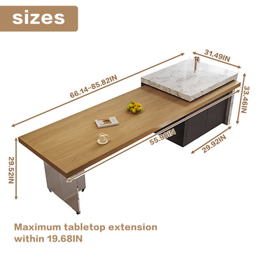 Aihm-Lon Kitchen Island with Extendable Dinning Table with Wheels 85.82"-101.57"