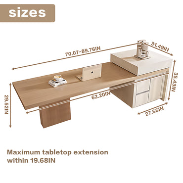 Aihm-Lon Large Kitchen Island with Extendable Dinning Table 89.76"-97.63"