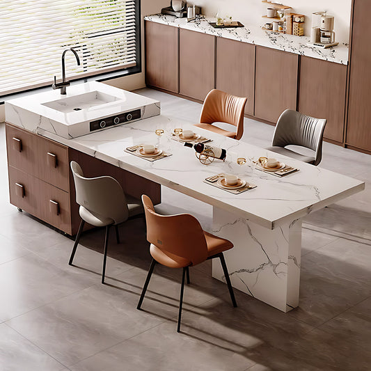 Aihm-Lon Mobile Kitchen Island with Sink Extendable Table 93.7"-101.57"