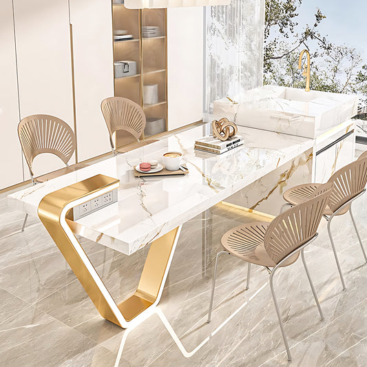 Aihm-Lon Kitchen Island with Extendable Table Stainless Steel Leg 93.7"-101.57"