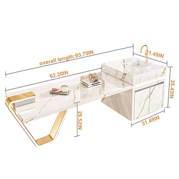 Aihm-Lon Kitchen Island with Extendable Table Stainless Steel Leg 93.7"-101.57"