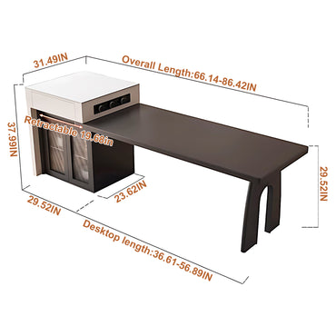 Aihm-Lon Kitchen Island with Extendable Table and Storage 66.14"-81.88"