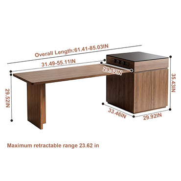 Aihm-Lon Kitchen Island with Extendable Table Drawers 64.14"-81.10"