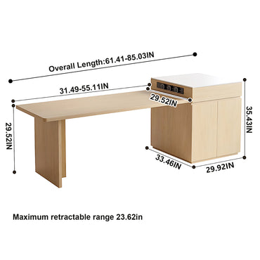 Aihm-Lon Kitchen Island with White Countertop Extendable Table 61.41"-81.10"
