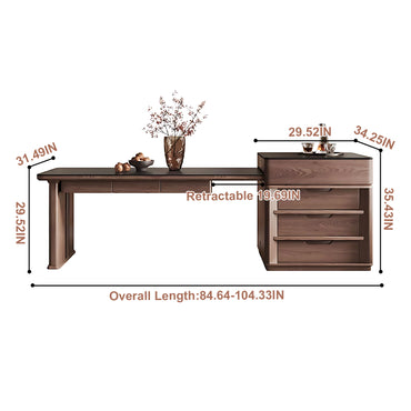 Aihm-Lon Modern Luxury Kitchen Island Extendable Table 84.64"