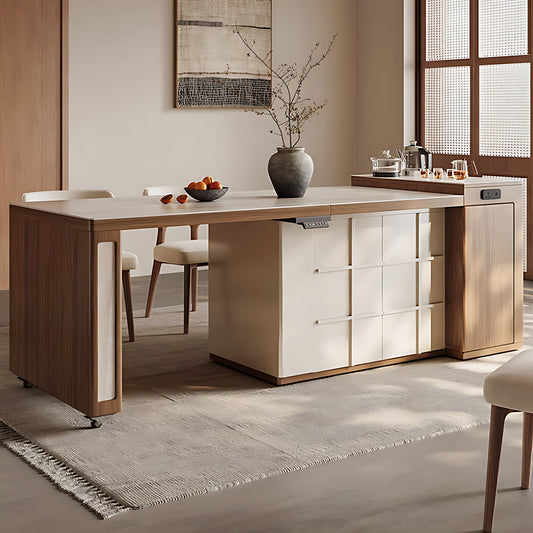 Aihm-Lon Kitchen Island with Extendable Table Pull-Out Cabinets 78.74"