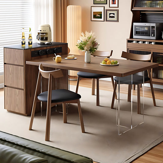 Aihm-Lon Adjustable Solid Wood Kitchen Island Table with Drawers 70.86"-94.49"