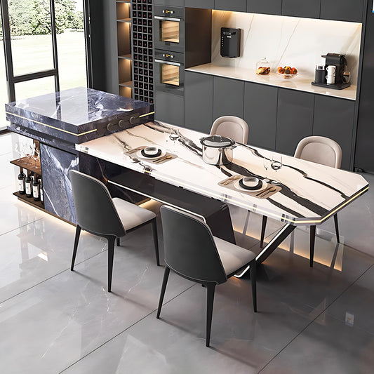 Aihm-Lon Kitchen Island with Extendable Table and Kitchen Shelf 93.7"-101.57"