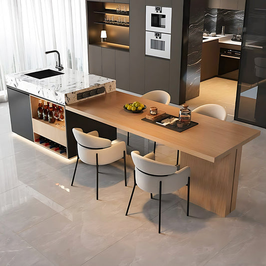 Aihm-Lon Kitchen Island with Sink and Extendable Table 86.61"-98.42"